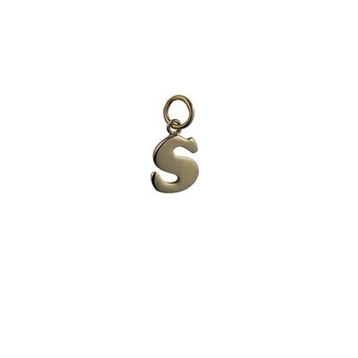 9ct 11x9mm plain Initial S Pendant or Charm