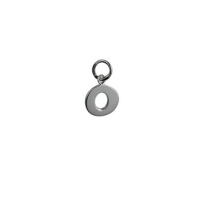 Silver 11x10mm plain Initial O Pendant or Charm