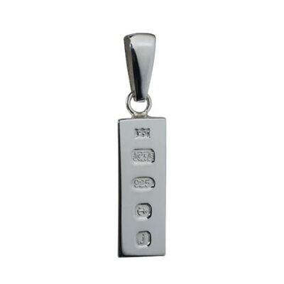 Silver 22x8mm Display Hallmark 1/4oz Ingot Pendant with bail