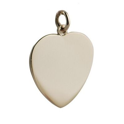 9ct 24x21mm plain Heart Disc