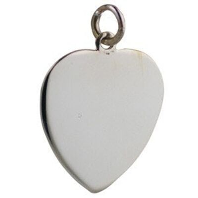 Silver 24x21mm plain Heart Disc