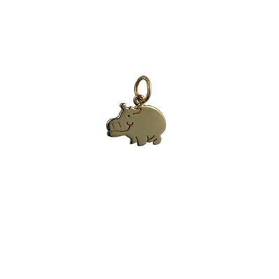 9ct 14x10mm Hippo Pendant or Charm