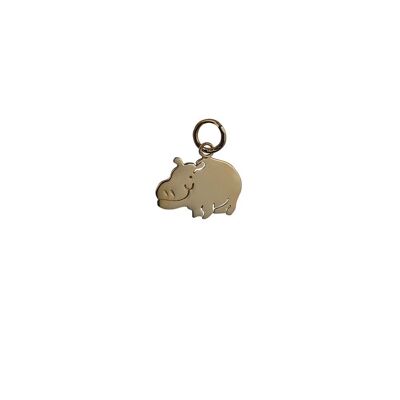 9ct 16x11mm Hippo Pendant or Charm