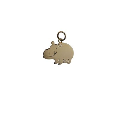 9ct 21x14mm Hippo Pendant or Charm