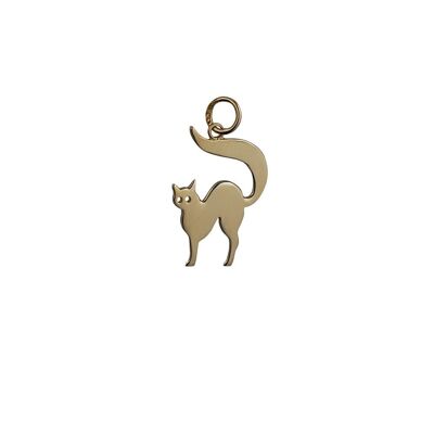 9ct 17x18mm Cat Pendant or Charm