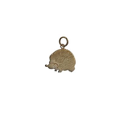 9ct 19x15mm Hedgehog looking left Pendant or Charm