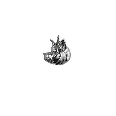 Silver 19x19mm Pig Head Pendant or Charm