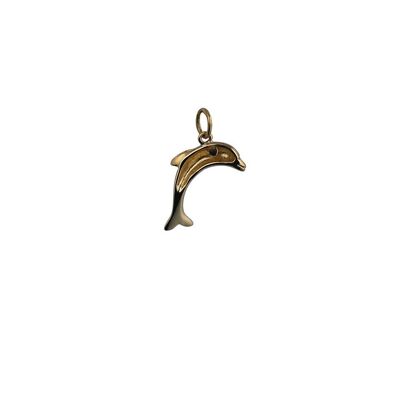 9ct 19x15mm domed Dolphin Pendant or Charm