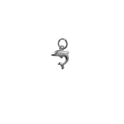 Silver 11x11mm Dolphin Pendant or Charm