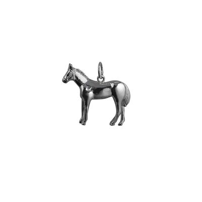 Silver 26x21mm Warrior Horse Pendant or Charm