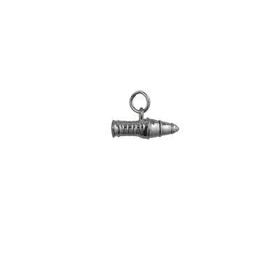 Silver 19x7mm Jet Engine Pendant or Charm