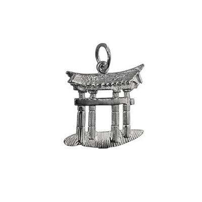 Silver 20x18mm Torii Gate Pendant or Charm