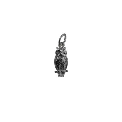 Silver 15x7mm Owl Pendant or Charm