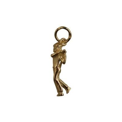 9ct 20x6mm Male Golfer Pendant or Charm
