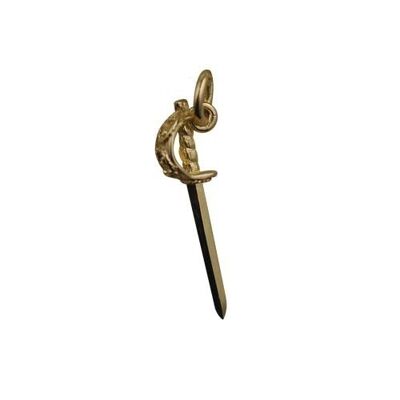 9ct 21x7mm Claymore Sword Pendant or Charm