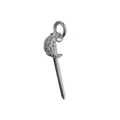 Silver 21x7mm Claymore Sword Pendant or Charm