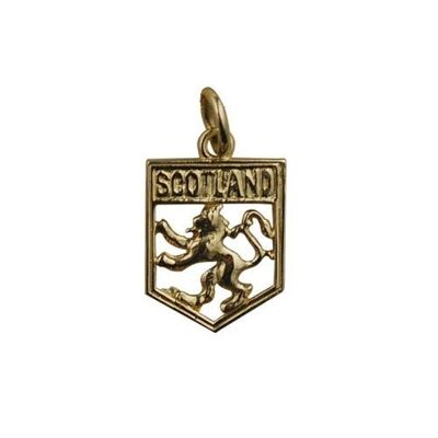 9ct 17x14mm Scotland Badge with Rampant Lion Pendant or Charm