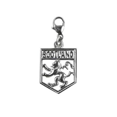 Silver 17x14mm Scotland Badge with Rampant Lion Charm with a lobster catch