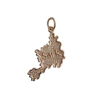 9ct 25x15mm Map of Sark Pendant or Charm
