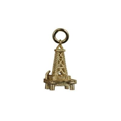 9ct 20x15mm Oil Rig Pendant or Charm