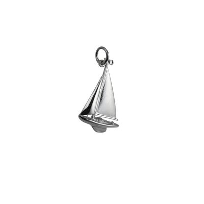 Silver 25x15mm Yacht Pendant or Charm