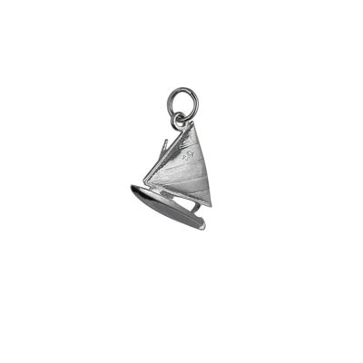 Silver 17x18mm Yacht with Sailor Pendant or Charm