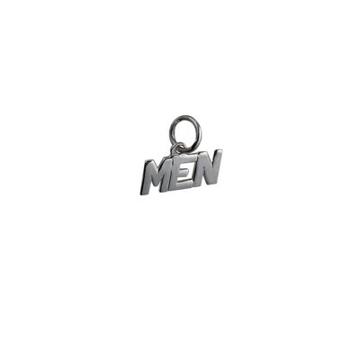 Silver 6x8mm 'Men' Pendant or Charm