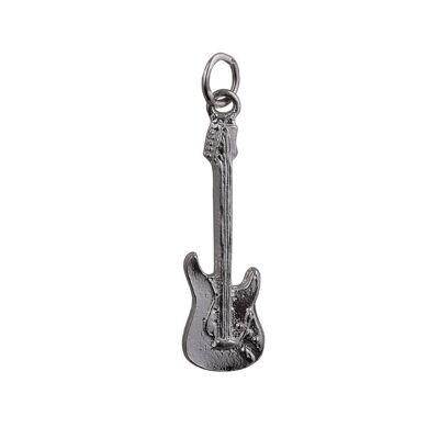 Silver 30x10mm Guitar Pendant or Charm