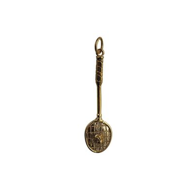 9ct 36x11mm Badminton Racket and Shuttlecock Pendant or Charm