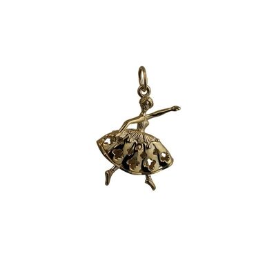 9ct 25x20mm moveable Ballet Dancer Pendant or Charm