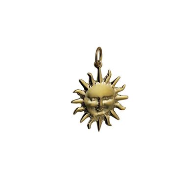 9ct 21mm Full Sun Pendant or Charm