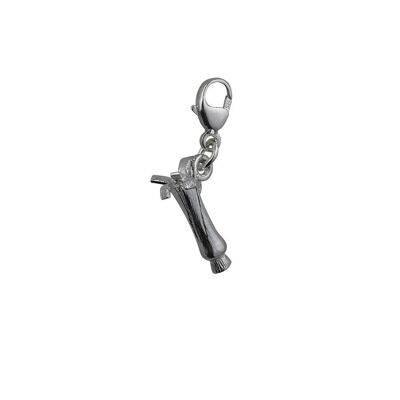 Silver 15x8mm Welsh Leek Charm on a lobster trigger