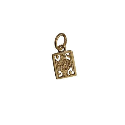 9ct 11x9mm King Playing Card Pendant or Charm