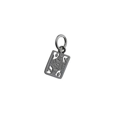 Silver 11x9mm King Playing Card Pendant or Charm
