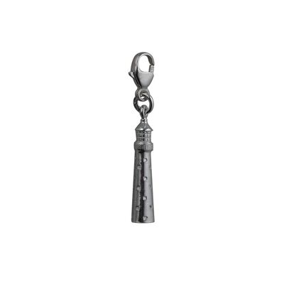 Silver 14x5mm Lighthouse Charm with a lobster catch