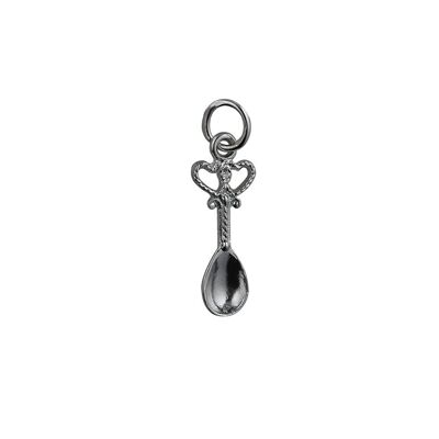 Silver 18x8mm Lovers Spoon Pendant or Charm