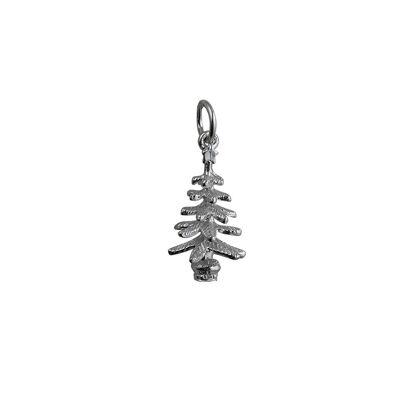 Silver 20x10mm Christmas Tree Pendant or Charm