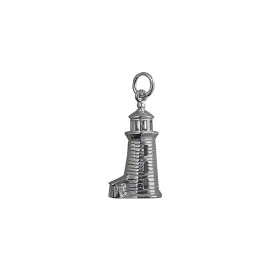 Silver 22x13mm Lighthouse Pendant or Charm