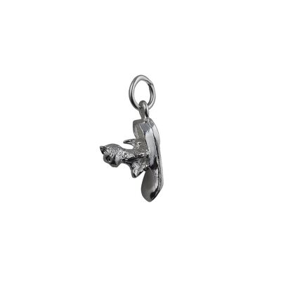 Silver 15x6mm Cat in Shoe Pendant or Charm