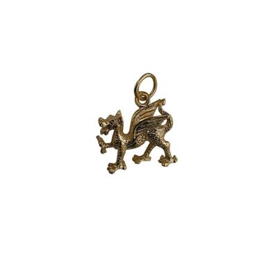 9ct 17x15mm Welsh Dragon Pendant or Charm