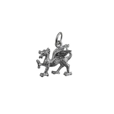 Silver 17x15mm Welsh Dragon Pendant or Charm