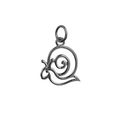 Silver 15x17mm pierced Snail Pendant or Charm