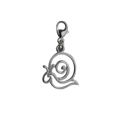 Silver 15x17mm pierced Snail Charm with a lobster catch