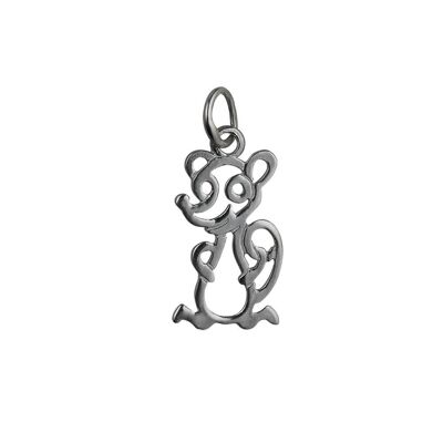 Silver 18x11mm pierced Mouse Pendant or Charm