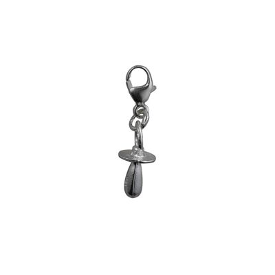 Silver 14x6mm Babies Dummy Charm with a lobster catch