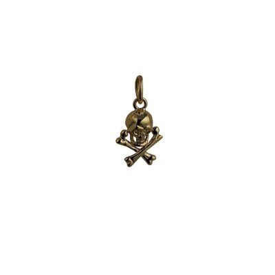 9ct 12x10mm Skull and Crossbones Pendant or Charm