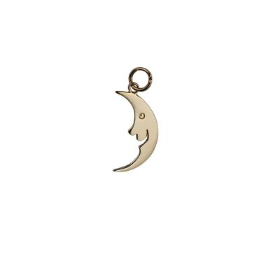 9ct Gold 8x20mm smiling Half Moon/Sun Pendant or Charm