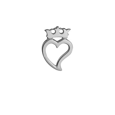 Silver 35x24mm Luckenbooth Heart and Crown Pendant