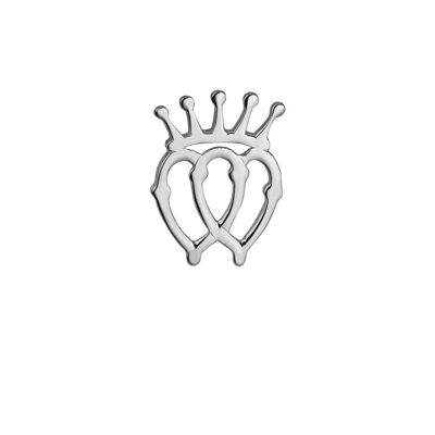Silver 25x33mm Luckenbooth double Heart and Crown Pendant