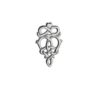 Silver 23x38mm Luckenbooth double Heart Pendant